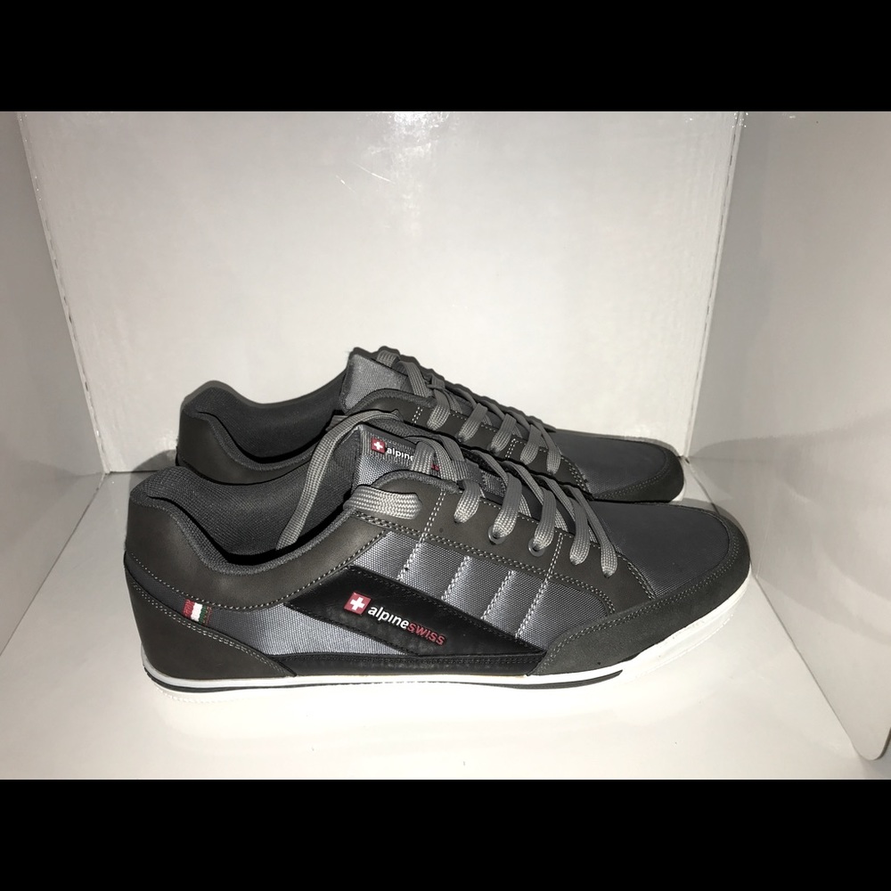 Alpine Swiss Stefan Mens Sneakers Suede Trim Low Top Lace Up Tennis Size 14